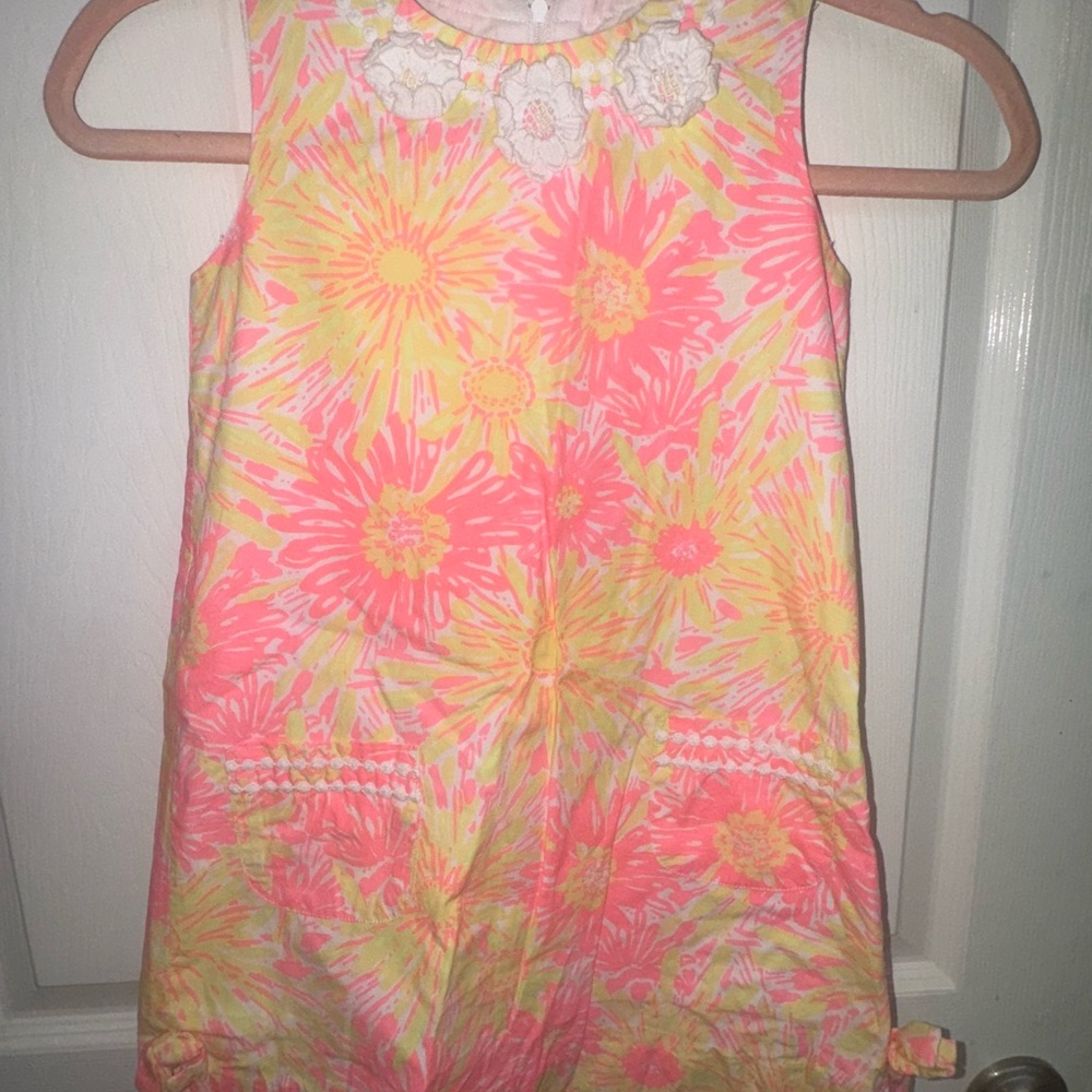 Lily Pulitzer Floral Sleeveless Dress in Pink and Yellow